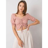 Fashion Hunters RUE PARIS Dirty pink blouse with hearts Cene