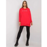 Fashion Hunters RUE PARIS Women's red cotton tunic Cene