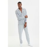 Trendyol Gray Men's Regular Fit Top Bias Detailed Knitted Pajamas Set Cene