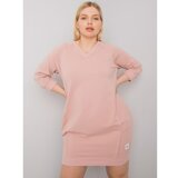 Fashion Hunters Dusty pink plus size dress with pockets Cene