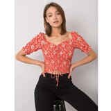 Fashion Hunters RUE PARIS Coral blouse with patterns Cene