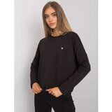 Fashion Hunters Black cotton blouse with long sleeves Cene