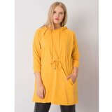 Fashion Hunters Yellow long plus size sweatshirt Cene