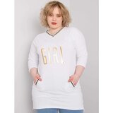 Fashion Hunters Plus size white cotton tunic | Shoptok.si