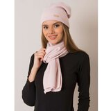 Fashion Hunters RUE PARIS A light pink set of hat and scarf Cene