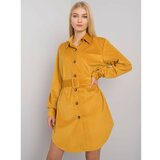 Fashion Hunters Mustard buttoned dress Cene