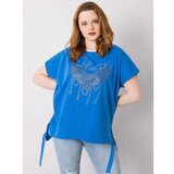 Fashion Hunters Blue loose-fitting plus size blouse Cene