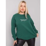 Fashion Hunters Dark green women's sweatshirt of a larger size | shoptok.hr