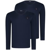 Dewberry DUAL SET T8587 V COLLAR MEN'S SWEATSHIRT-LACİVERT-LACİVERT Cene