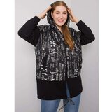 Fashion Hunters Black and silver plus size hoodie Cene