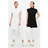 Trendyol Black and White Standing Collar Sleeveless Double Pack Hijab Tunic cene