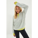 Trendyol Gray Hooded Knitwear Sweater Cene