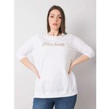 Fashion Hunters Women's plus size white blouse with the inscription Cene