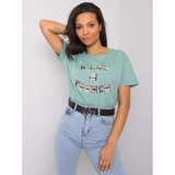 Fashion Hunters Ženska majica od pistaća sa natpisom Cene