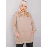 Fashion Hunters Beige kangaroo sweatshirts of larger size | Shoptok.si