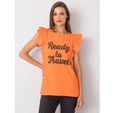 Fashion Hunters Orange blouse for women with a print Cene