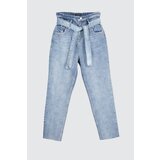 Trendyol Blue Belt Super High Waist Mom Jeans | Shoptok.si