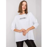 Fashion Hunters Women's white blouse with an inscription Cene