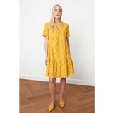 Trendyol Large Cut Dress with Mustard Brode Cene