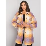 Fashion Hunters Violet and yellow checked women's shirt Cene