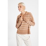 Trendyol Camel Polo Collar Knitwear Sweater Cene