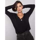Fashion Hunters Black blouse with a neckline on the back | shoptok.hr