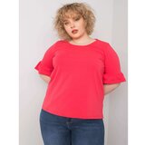 Fashion Hunters Plus size coral blouse with decorative sleeves Cene