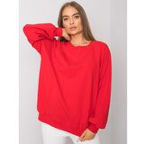 Fashion Hunters RUE PARIS Red cotton sweatshirt without a hood | shoptok.hr