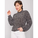 Fashion Hunters RUE PARIS Black women's blouse with patterns