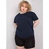 Fashion Hunters Dark blue cotton blouse plus size | Shoptok.si