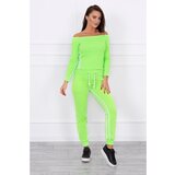Kesi Set with a double stripe green neon Cene