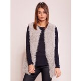 Fashion Hunters Gray fur vest for women | shoptok.hr