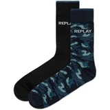 Replay Socks Casual Leg Logo&Camouflage 2Prs Banderole - Black/Camouflage - Men's