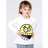 Fashion Hunters Cotton baby blouse with a white emoticon print