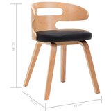  Jedilni stoli 4 kosi črni ukrivljen les in umetno usnje, (20700099) | Shoptok.si