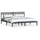  Posteljni okvir siv iz borovine 200x200 cm, (20647842) | Shoptok.si
