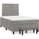 Box spring postelja z vzmetnico svetlo siva 120x200 cm žamet, (20930360) | Shoptok.si