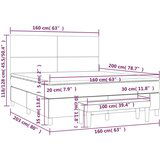  Box spring postelja z vzmetnico svetlo siva 160x200 cm žamet, (20790991) | Shoptok.si