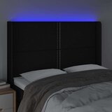  Posteljno vzglavje črno 147x16x118/128 cm blago, (20737906) | Shoptok.si