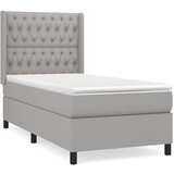  Box spring postelja z vzmetnico svetlo siva 90x200 cm blago, (20790025) | Shoptok.si