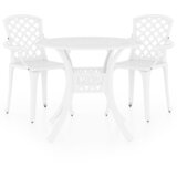 vidaXL Bistro garnitura 3-delna liti aluminij bela, (20969864) Cene