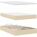 vidaXL Otomanski posteljni okvir z vzmetnico krem 120x190 cm blago, (21608620) | Shoptok.si