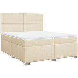  Krevet s oprugama i madracem krem 200 x 200 cm od tkanine | shoptok.hr