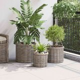  Cvečni koš s shranjevanjem 3 pcs Kubu siva Kubu rattan, (5000285955) | Shoptok.si