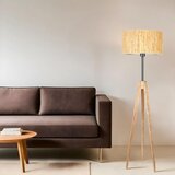 Opviq kanarya Yanık lambader silindir bambu 07 abajurlu oakblack floor lamp