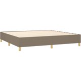  box spring s madracem LED smeđesivi 200x200 cm tkanina | shoptok.hr