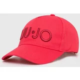Liu Jo Bombažna bejzbolska kapa roza barva