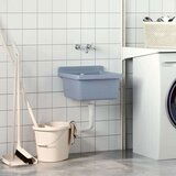 vidaXL Stenski umivalnik siv 40x40x24 cm smola | Shoptok.si