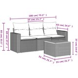  4-dijelni set vrtnih sofa s jastucima bež od poliratana | shoptok.hr
