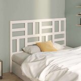  Uzglavlje za krevet bijelo 126 x 4 x 104 cm od masivne borovine | shoptok.hr